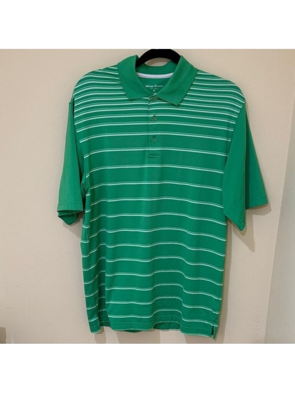Mens Polo Active Shirt M Tommy Armour Button Collar Golf Outdoor Short Sleeve